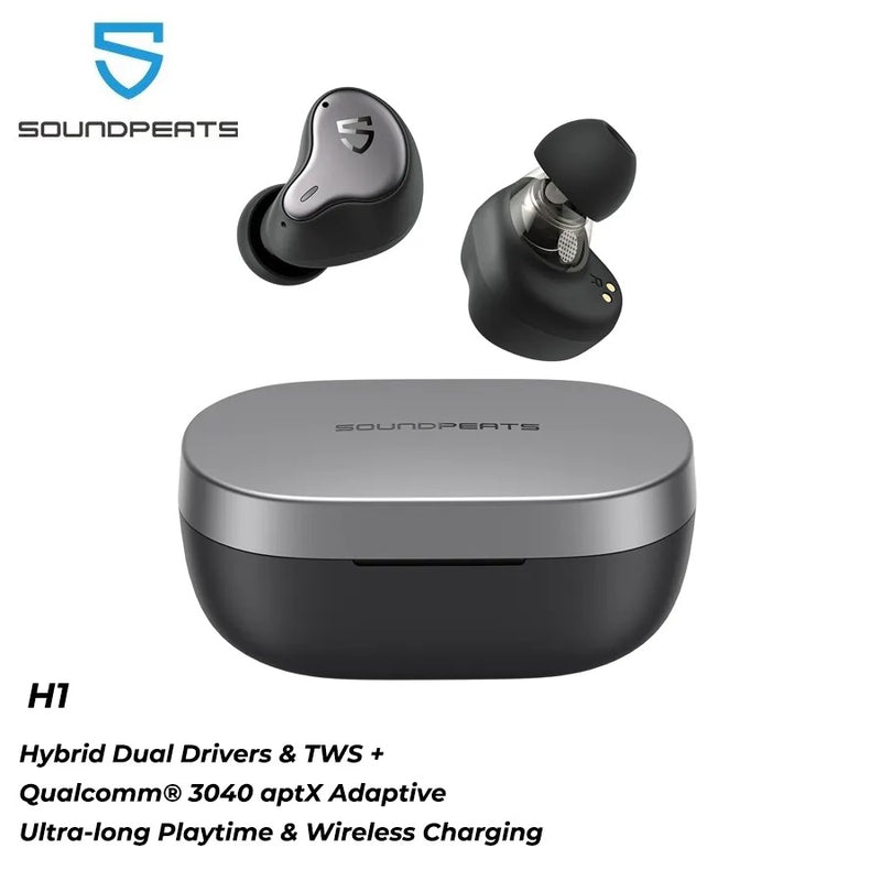 SOUNDPEATS H1 Hybrid Dual-Driver TWS Earphone Bluetooth 5.2 Apt-X QCC3040