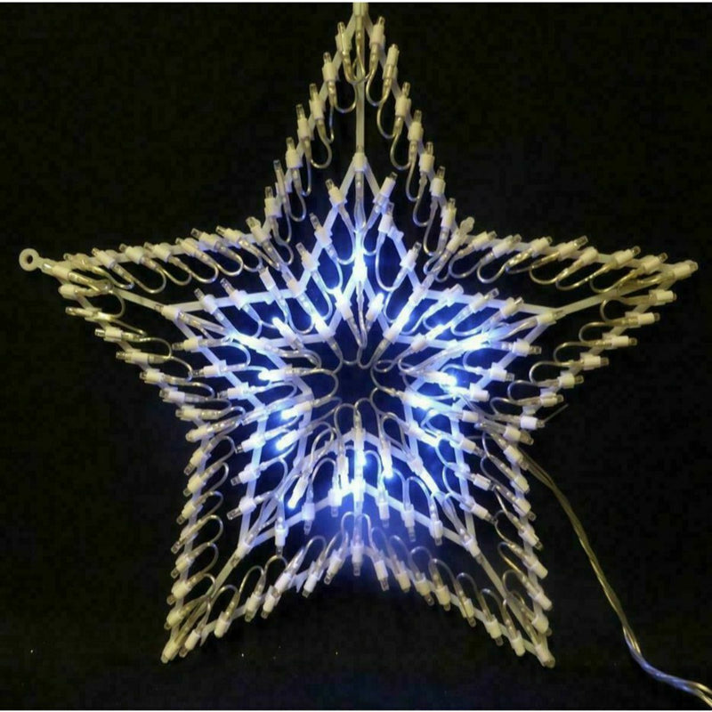 100 Led Christmas Xmas Multi Coloured Star Silhouette Window Decoration Lights