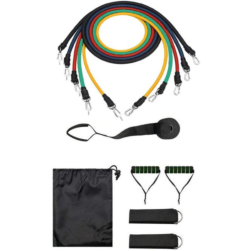 11 pcs set Pull Rope Sport Fitness Workout Exercise Bands Sport Rubber Expander Fitness Equipment