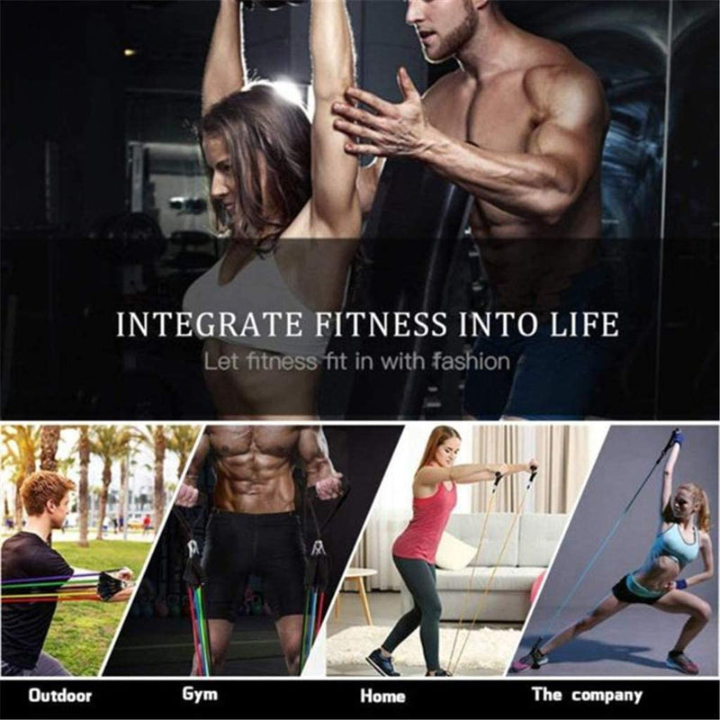 11 pcs set Pull Rope Sport Fitness Workout Exercise Bands Sport Rubber Expander Fitness Equipment