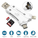 4 in 1 i Flash Drive USB Micro SD&TF Card Reader Adapter for IPhone, IPad, Mac, Android