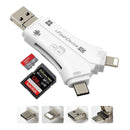 4 in 1 i Flash Drive USB Micro SD&TF Card Reader Adapter for IPhone, IPad, Mac, Android