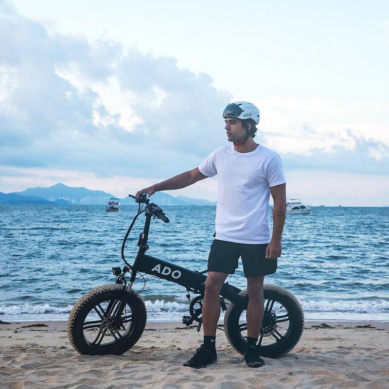 ADO A20F+ 20 Inches Fat Tire Folding Electric Bike With Mudguard Battery Life Up to 40 Miles