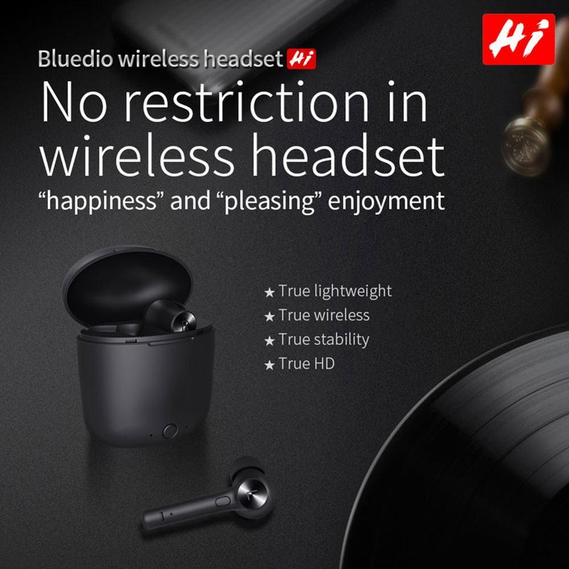Bluedio Bluetooth Earphones, Hi (Hurricane) True Wireless Earphones Earbuds TWS Bluetooth 5.0