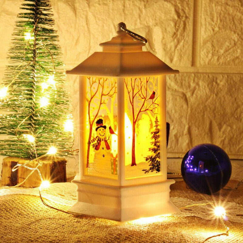 Christmas LED Light Up Lantern Santa Claus Xmas Tree Lamp Ornament Decoration