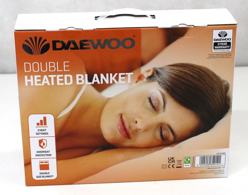 Daewoo Electric blanket heating under blanket 3 heat setting single double king
