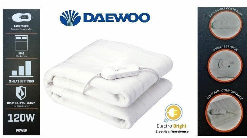 Daewoo Electric blanket heating under blanket 3 heat setting single double king