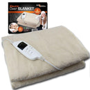 Electric Heated Throw Over Under Blanket Washable Polyester Cozy Warm Mattress