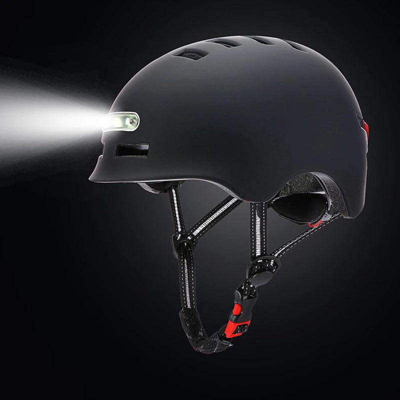 Helmet with front and rear light for electric scooter and bike