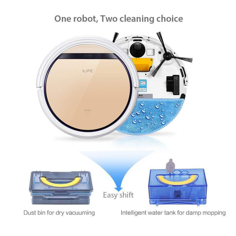 ILIFE V5s Pro Vacuum Cleaner Robot Sweep & Wet Mop Automatic Recharge for Pet hair and Hard Floor