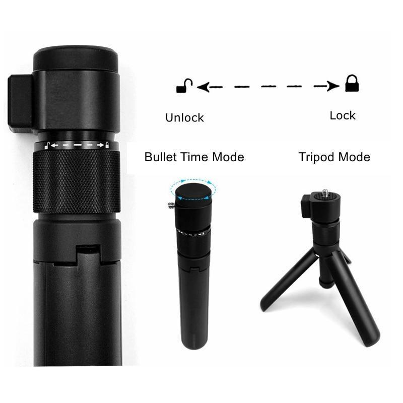 Insta 360 Invisible Selfie Stick Rod+Bullet Time Rotary Handle Monopod Fold