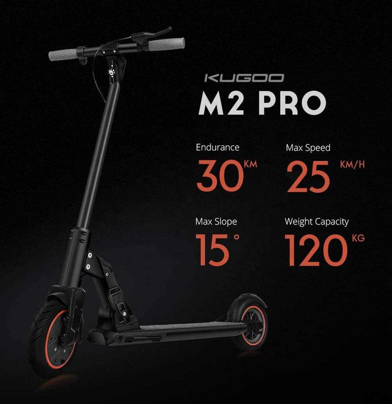 KUGOO M2 PRO Folding Electric Adult Scooter Battery Life 30 Km