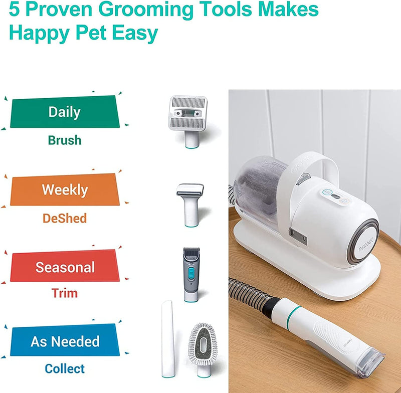 Neabot P1 Pro Dog Clipper, Pet Grooming vacuum Cleaner, UK Plug