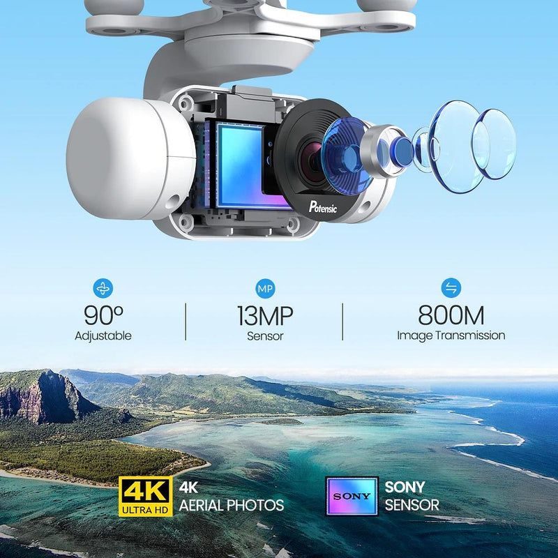 Potensic Dreamer Drones with 4K 13MP SONY Sensor Camera GPS RC Quadcopter