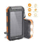 Solar Charger, 20000mAh Portable Phone Charger External Backup Battery Pack IP65 Water-Resistant