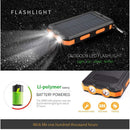 Solar Charger, 20000mAh Portable Phone Charger External Backup Battery Pack IP65 Water-Resistant