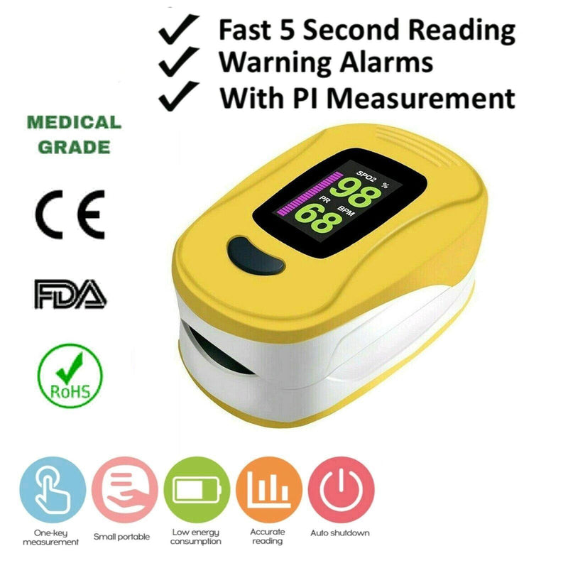 UK Pulse Oximeter Blood Oxygen Saturation SpO2 Meter Finger Fingertip Oxymeter