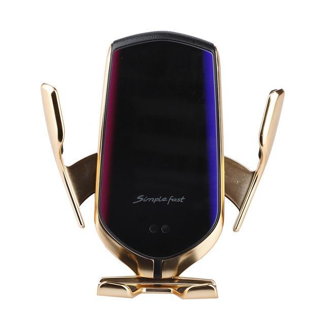 Wireless Car Charger R2 10W Auto Clamp Fast Charging Infrared Induction Car Phone Holder Mount for iPhone Huawei Samsung