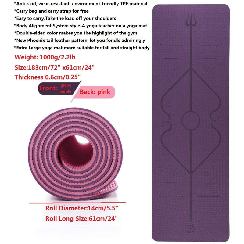 Yoga Mats 1/4" 6mm 10mm Eco Friendly Non Slip Fitness Mat Exercise Mat Workout Mat For Pilates and Yoga PVC NBR