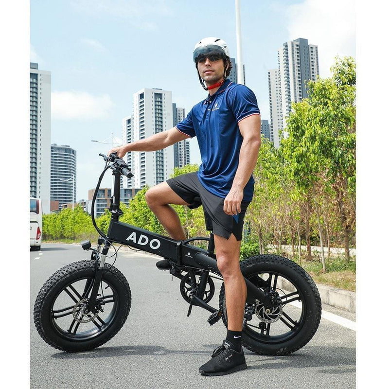 ADO A20F+ 20 Inches Fat Tire Folding Electric Bike Battery Life Up to 40 Miles