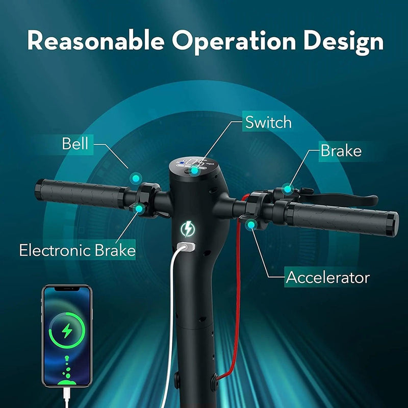 iScooter M5pro Electric Scooter, With Front and Rear Shock Absorber