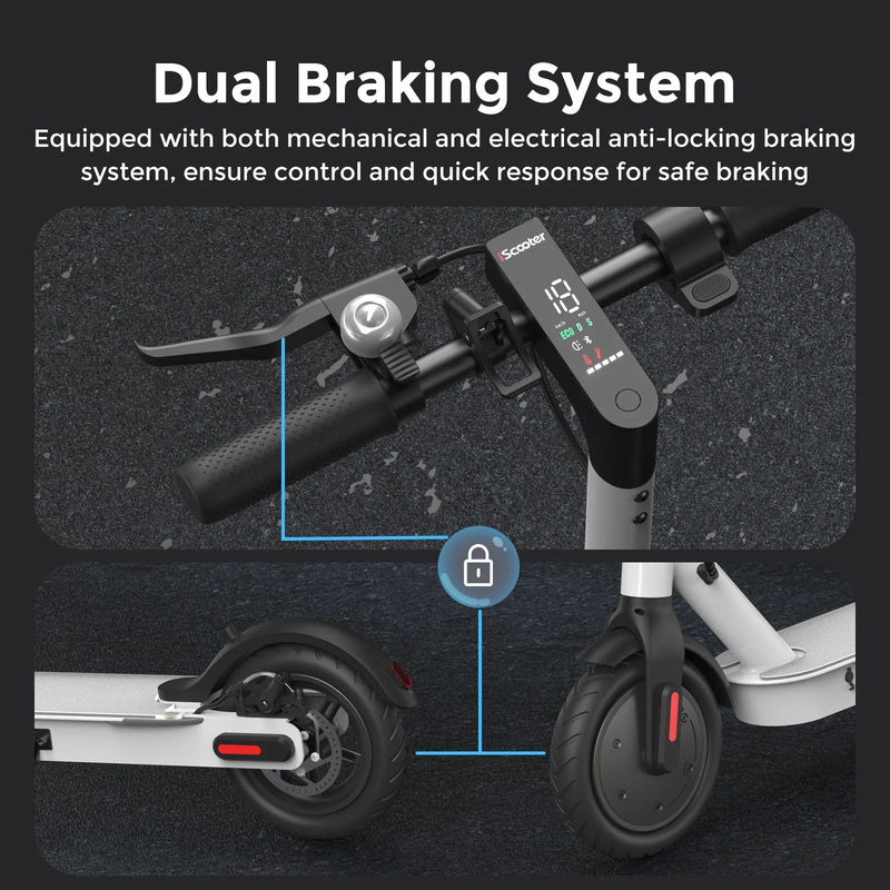 iScooter i8 500W Electric Scooter for Light Up Rides Max Speed 15.5 mph LED Dashboard